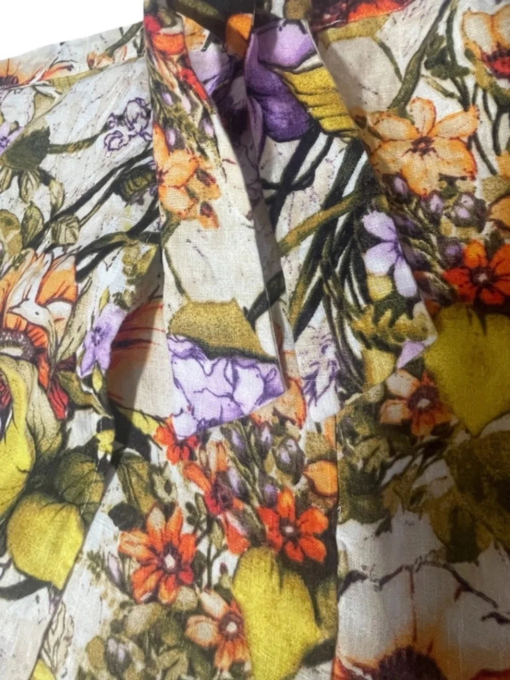 Chico's Linen Floral Wrap Skirt Size 4 (US 20/22) Botanical Print Summer Resort - Picture 10 of 16